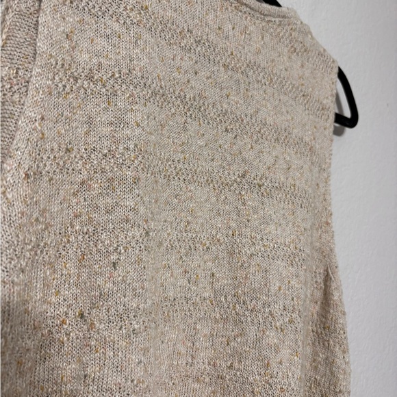 Gudrun Sjödén Beige Knit Open Fron Cardigan Shawl Vest Linen Cotton Lightweight - Picture 6 of 11